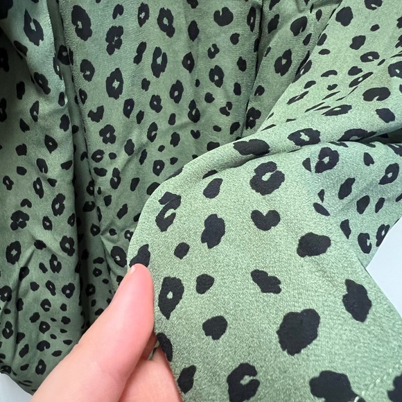 Lush Animal Print Blouse - Sage Black - Picture 2 of 8
